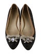 Miu Miu Glitter Bow Accents Ballet Flats