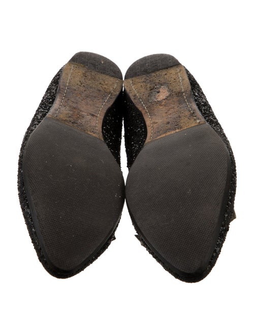 Miu Miu Glitter Bow Accents Ballet Flats