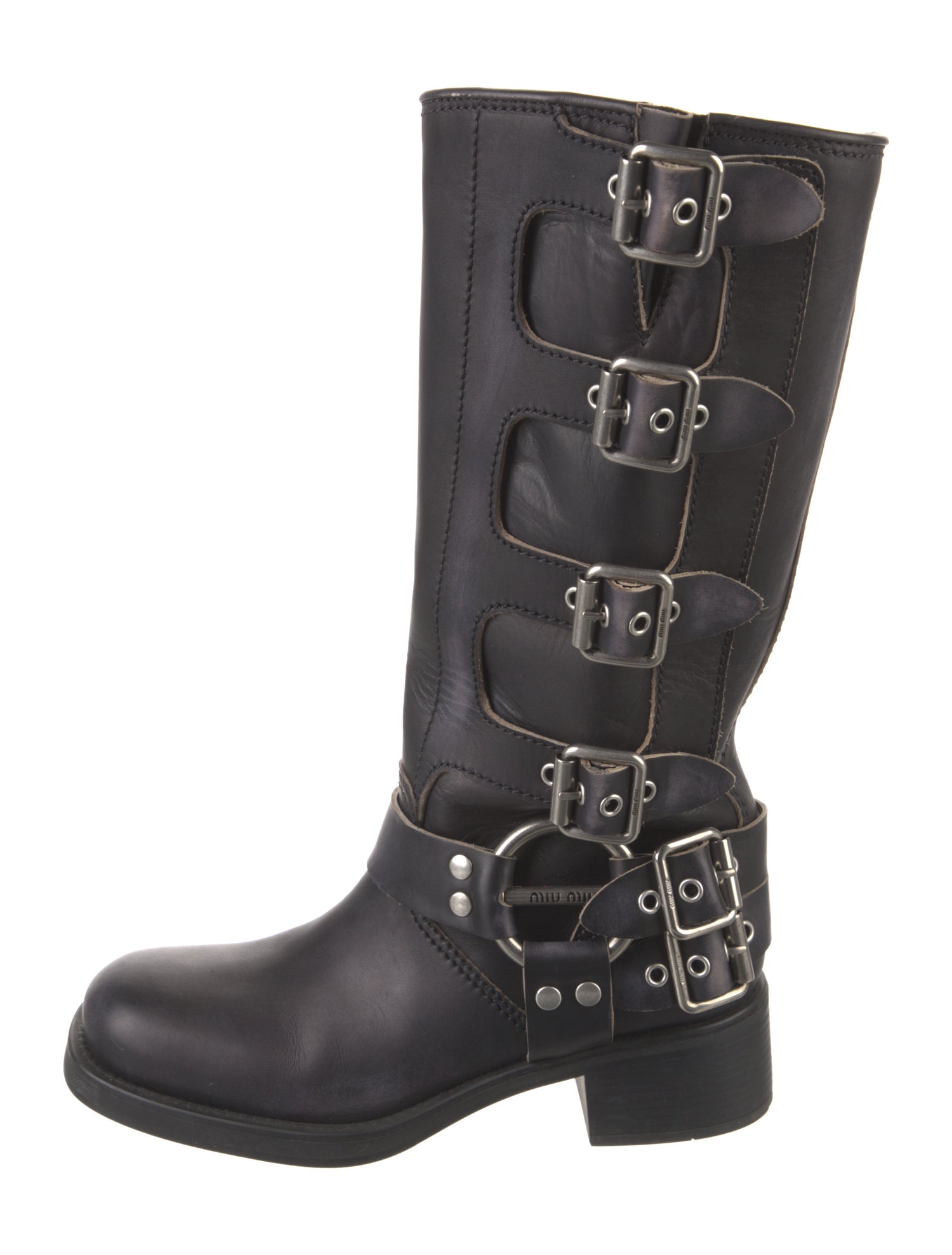 Miu Miu Leather Moto Boots