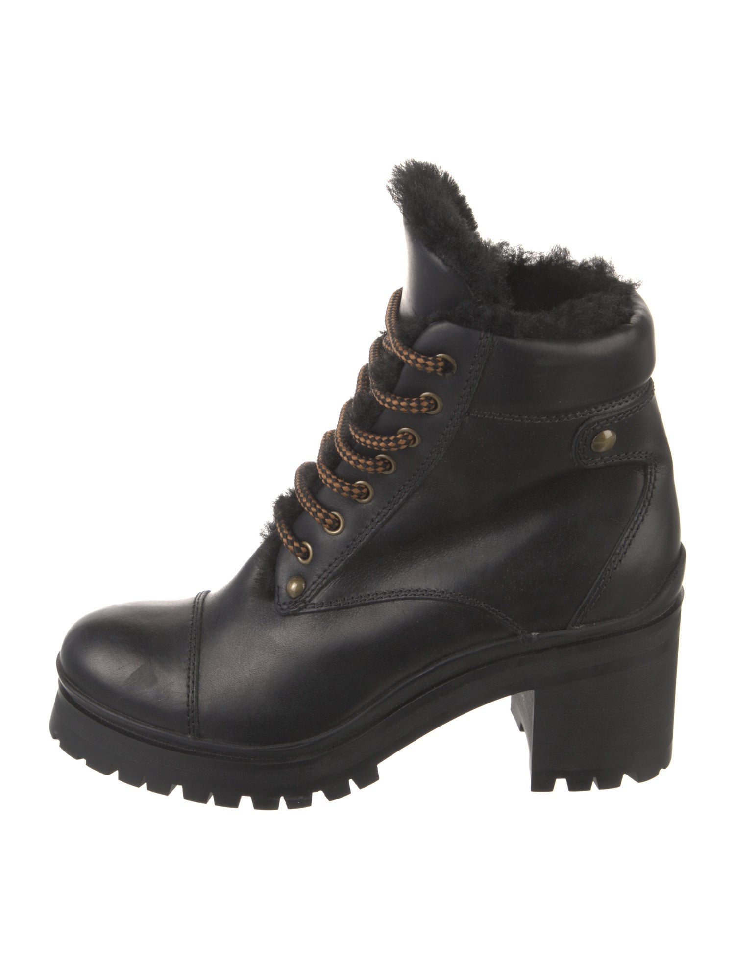 Miu Miu Leather Combat Boots