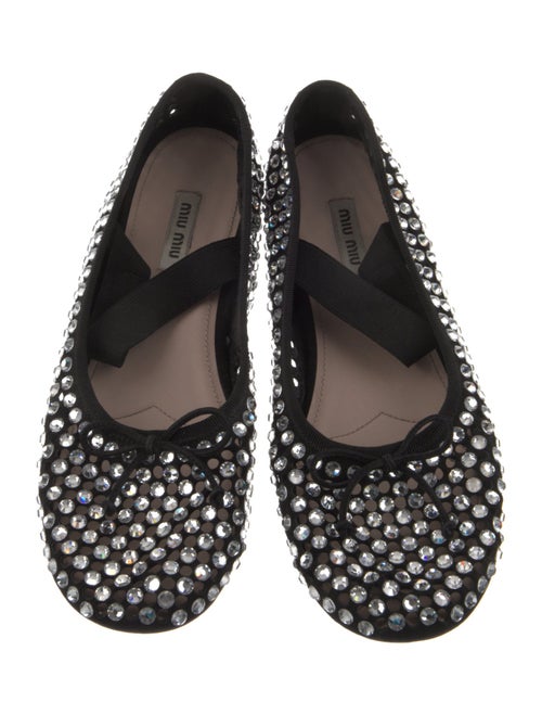 Miu Miu Suede Patterned Mary Jane Flats