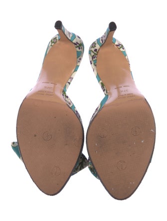 Miu Miu Satin Floral Print Slides