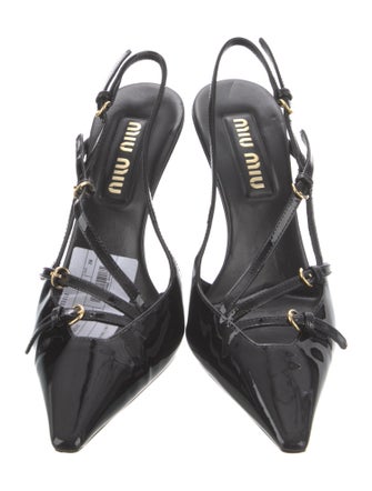Miu Miu Patent Leather Slingback Pumps