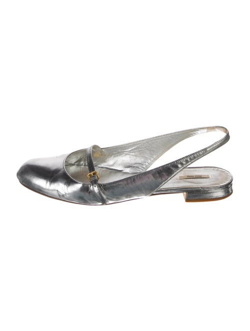 Miu Miu Leather Slingback Flats