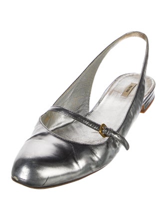 Miu Miu Leather Slingback Flats