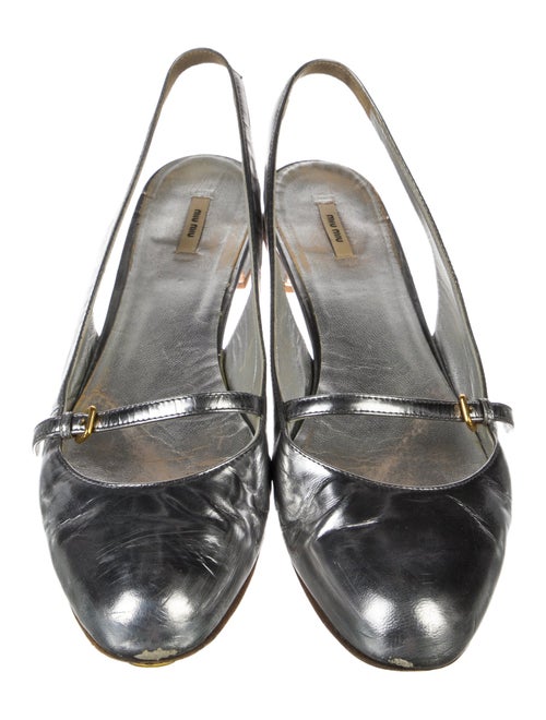Miu Miu Leather Slingback Flats