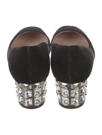 Miu Miu Suede Crystal Embellishments Pumps