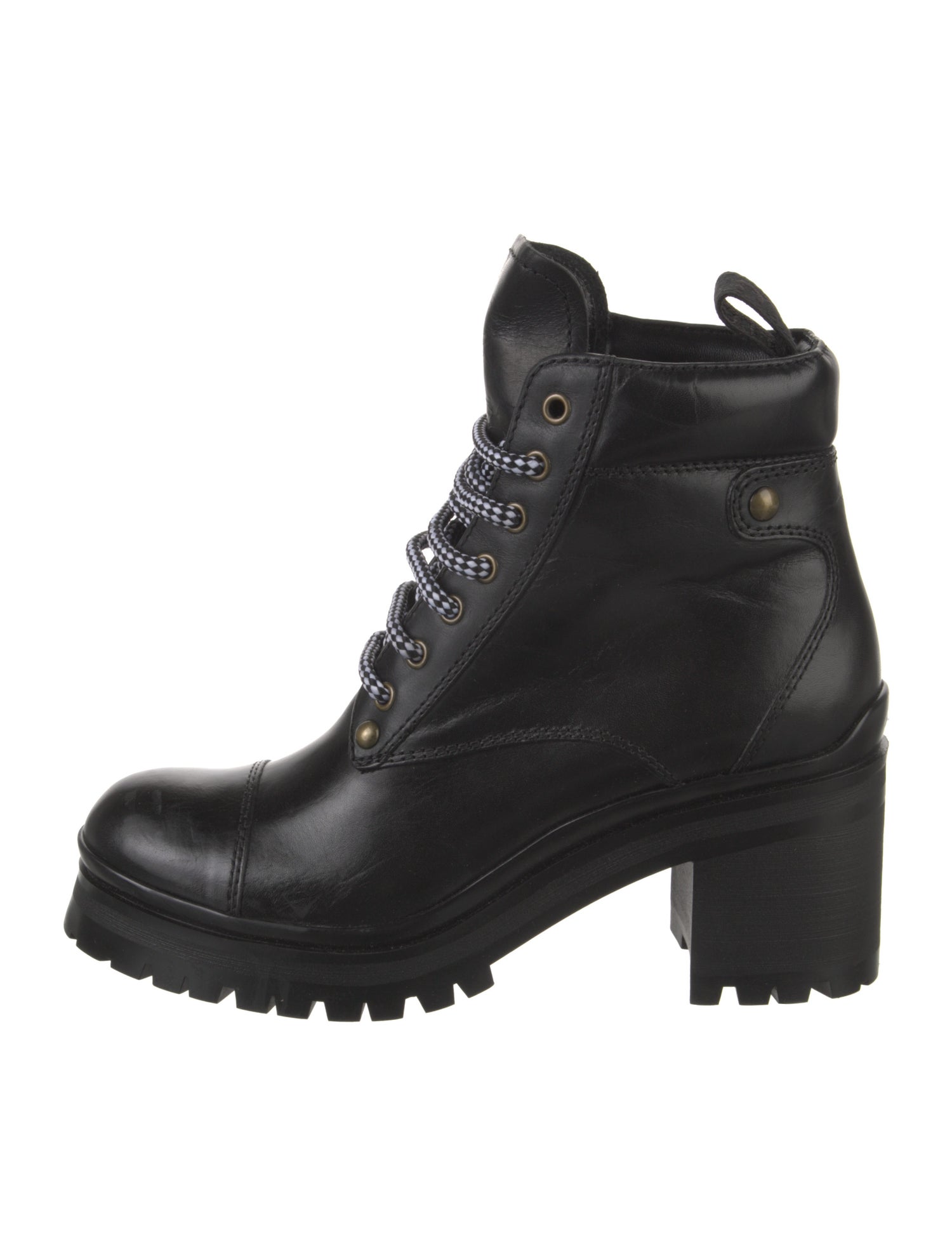 Miu Miu Leather Combat Boots