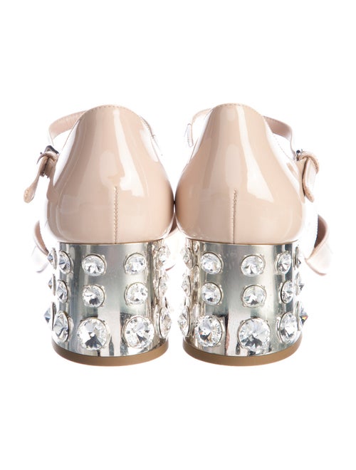 Miu Miu Patent Leather Crystal Embellishments D'Orsay Pumps