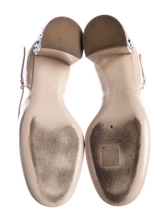 Miu Miu Patent Leather Crystal Embellishments D'Orsay Pumps