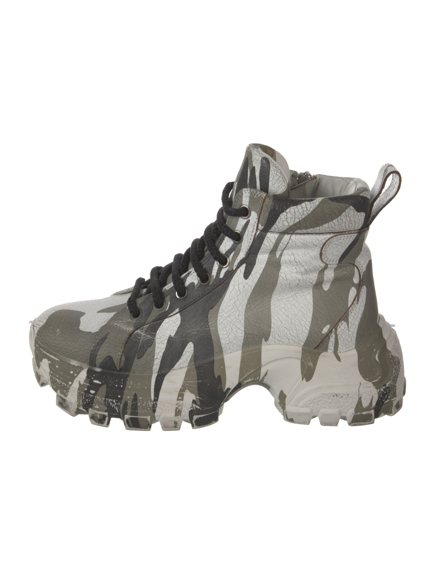 Miu Miu Leather Printed Hiking Boots
