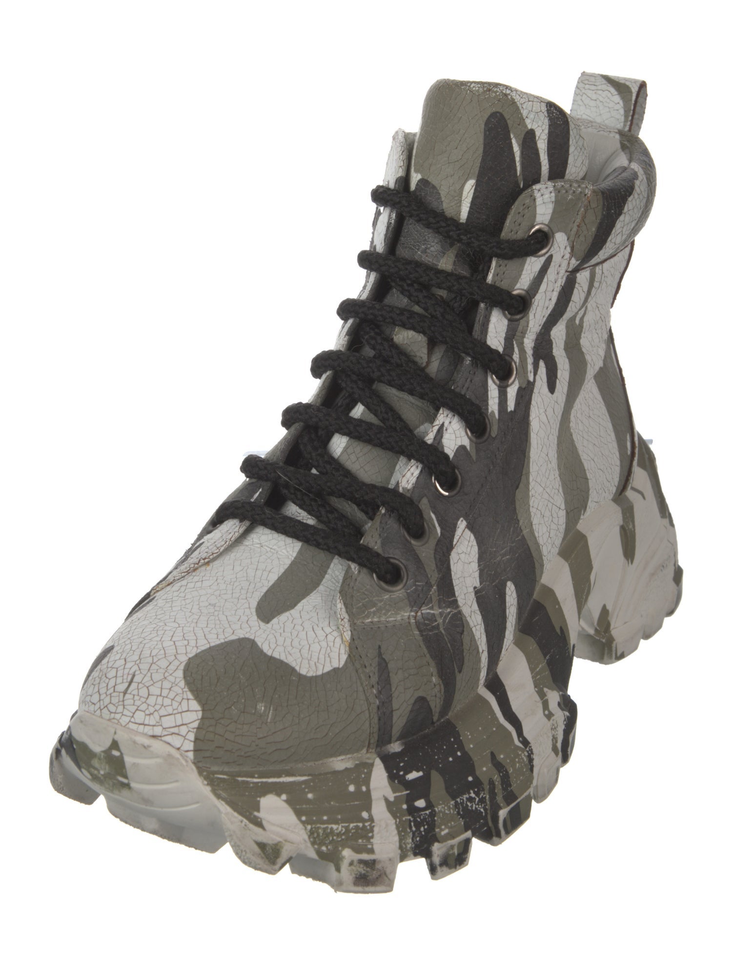 Miu Miu Leather Printed Hiking Boots