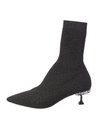 Miu Miu Mesh Crystal Embellishments Sock Boots