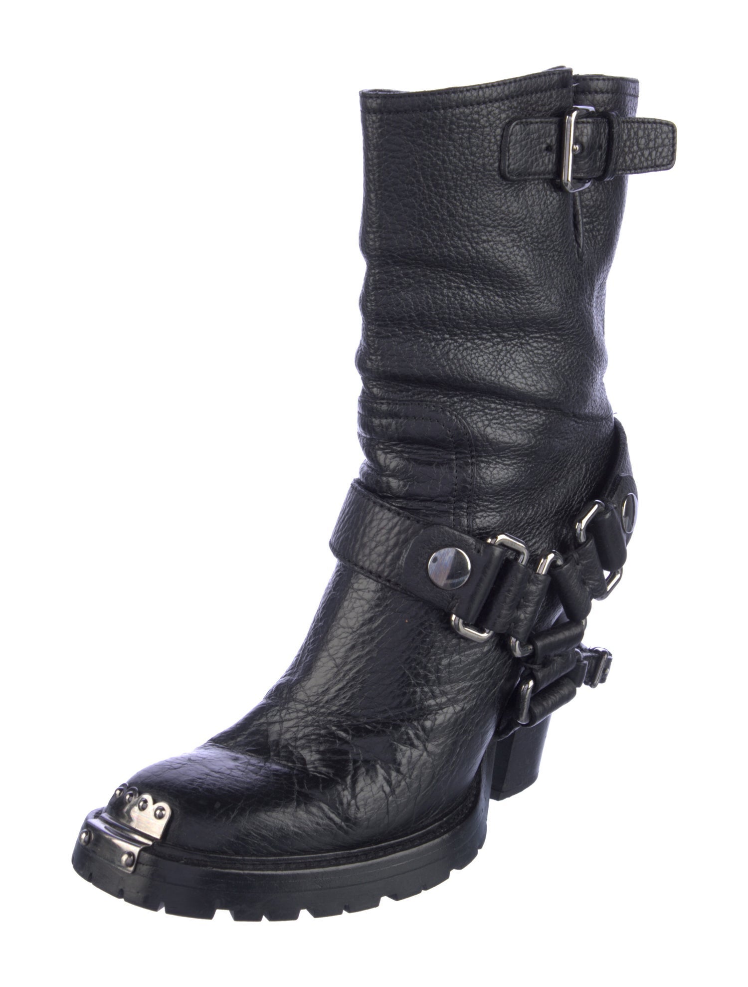Miu Miu Leather Moto Boots