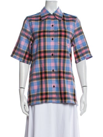 Miu Miu 2015 Virgin Wool Button-Up Top