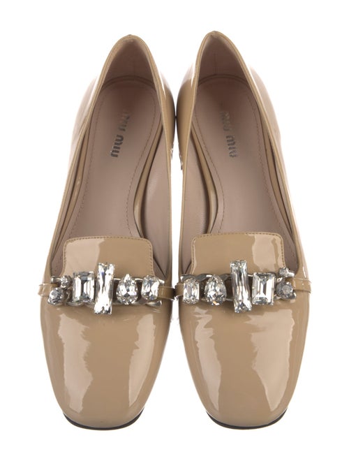 Miu Miu Patent Leather Crystal Embellishments Pumps