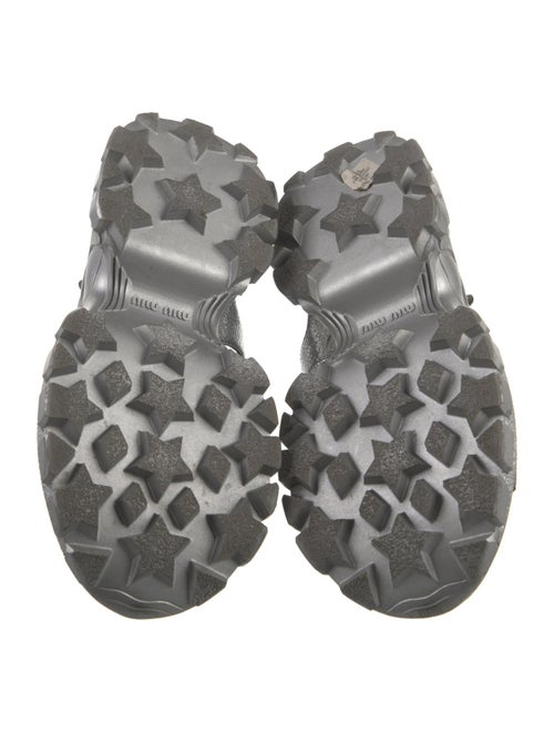 Miu Miu Leather Crystal Embellishments Slingback Sandals