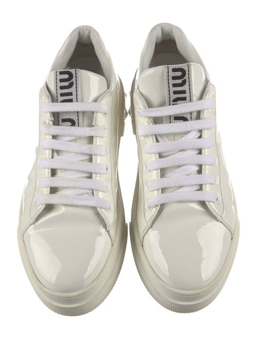 Miu Miu Patent Leather Crystal Embellishments Sneakers