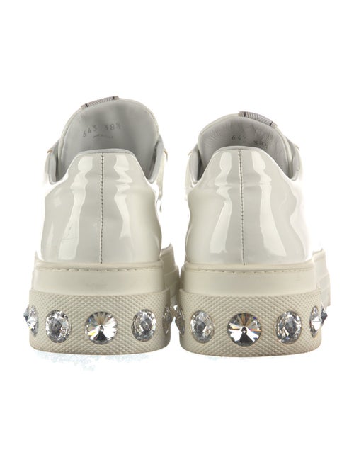 Miu Miu Patent Leather Crystal Embellishments Sneakers