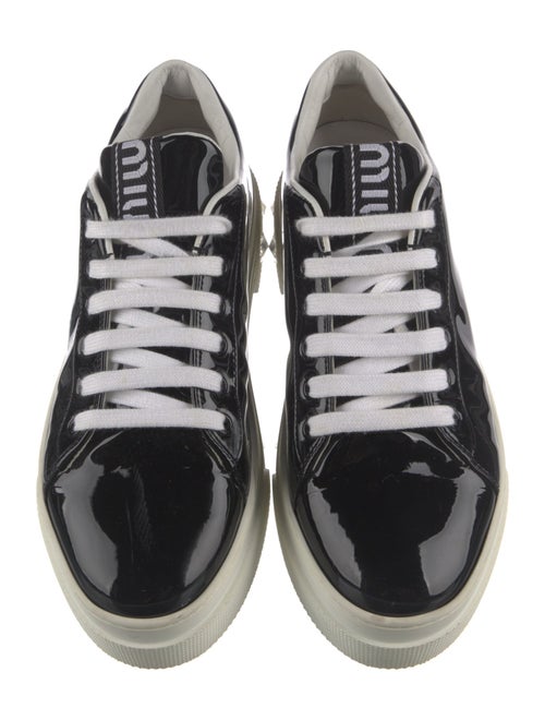 Miu Miu Patent Leather Crystal Embellishments Sneakers