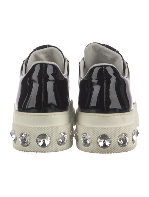 Miu Miu Patent Leather Crystal Embellishments Sneakers