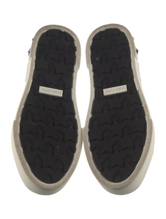 Miu Miu Patent Leather Crystal Embellishments Sneakers