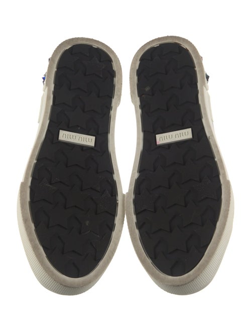 Miu Miu Patent Leather Crystal Embellishments Sneakers