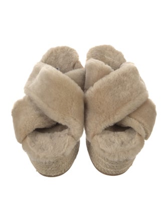 Miu Miu Shearling Faux Fur Trim Espadrilles