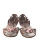 Miu Miu Leather Studded Accents T-Strap Sandals