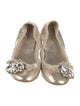 Miu Miu Leather Bow Accents Ballet Flats