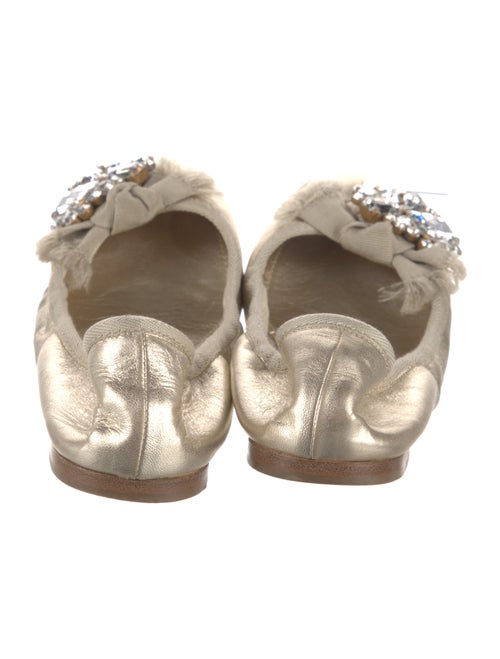 Miu Miu Leather Bow Accents Ballet Flats