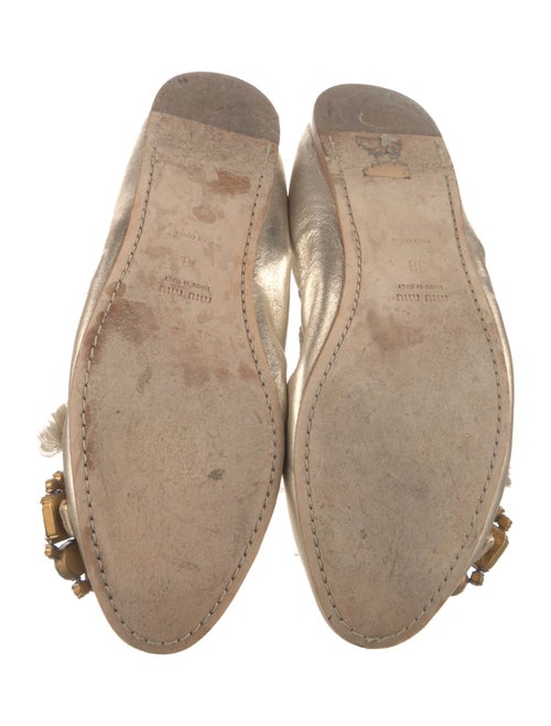 Miu Miu Leather Bow Accents Ballet Flats
