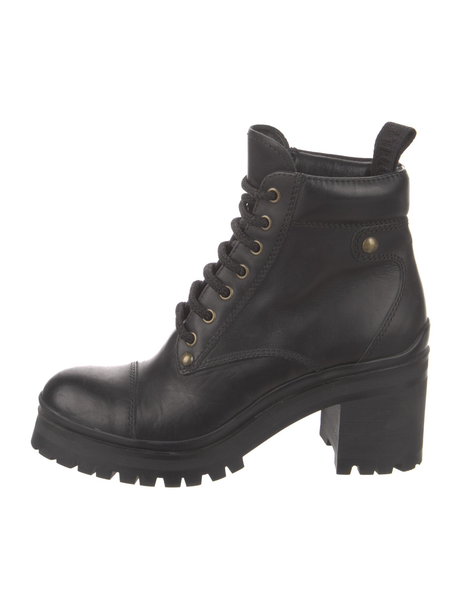 Miu Miu Leather Combat Boots