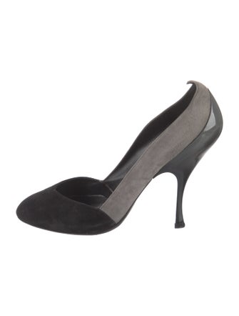 Miu Miu Suede Colorblock Pattern Pumps