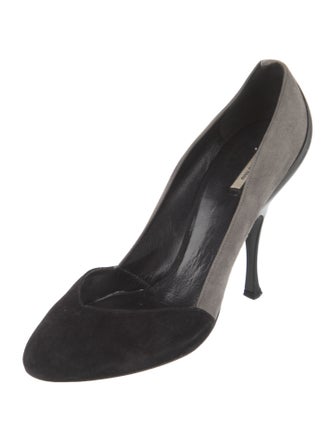 Miu Miu Suede Colorblock Pattern Pumps