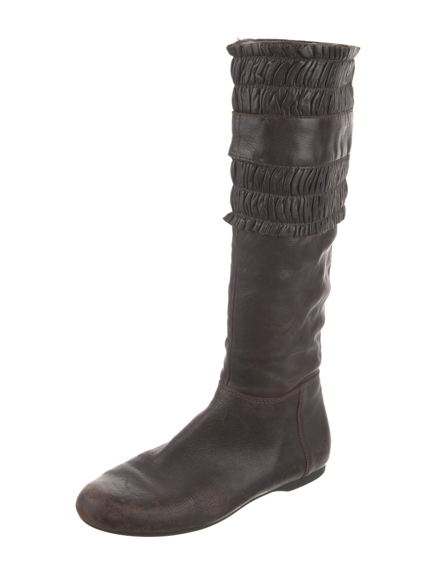 Miu Miu Leather Riding Boots