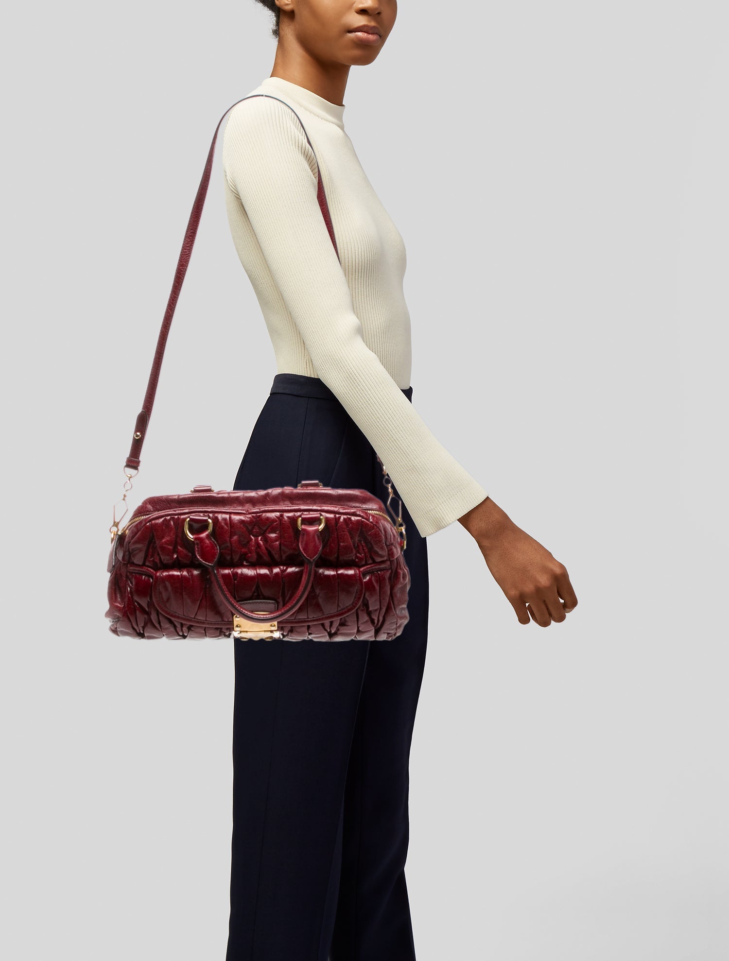 Miu Miu Leather Top Handle Bag