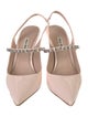 Miu Miu Patent Leather Crystal Embellishments Slingback Pumps
