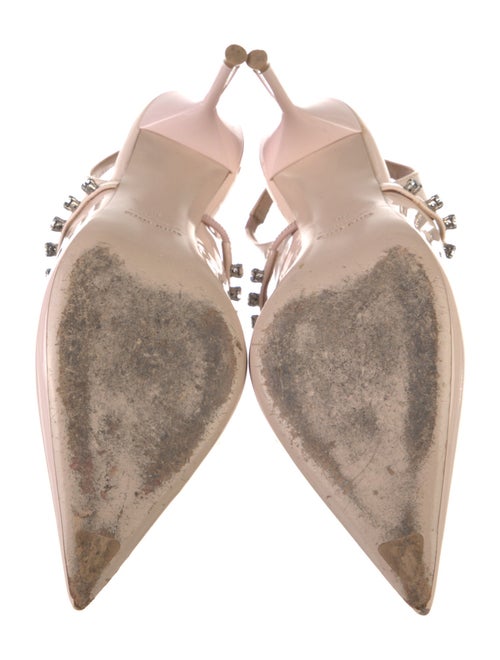 Miu Miu Patent Leather Crystal Embellishments Slingback Pumps
