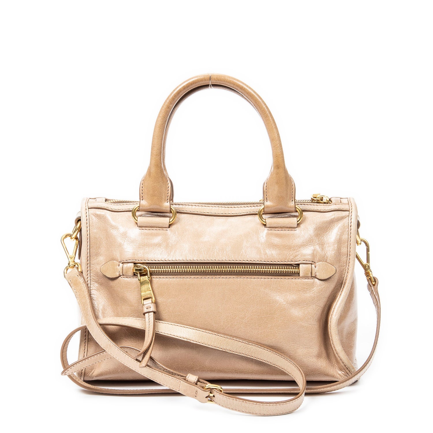 Miu Miu Leather Bauletto Zip Satchel