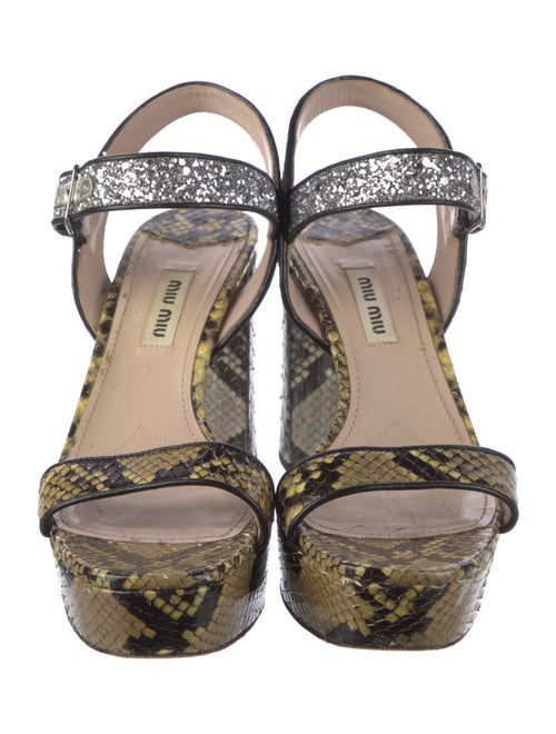 Miu Miu Leather Animal Print Sandals