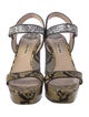Miu Miu Leather Animal Print Sandals