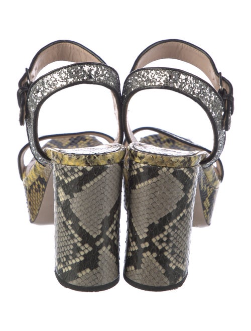 Miu Miu Leather Animal Print Sandals