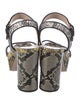 Miu Miu Leather Animal Print Sandals