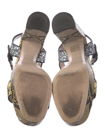 Miu Miu Leather Animal Print Sandals