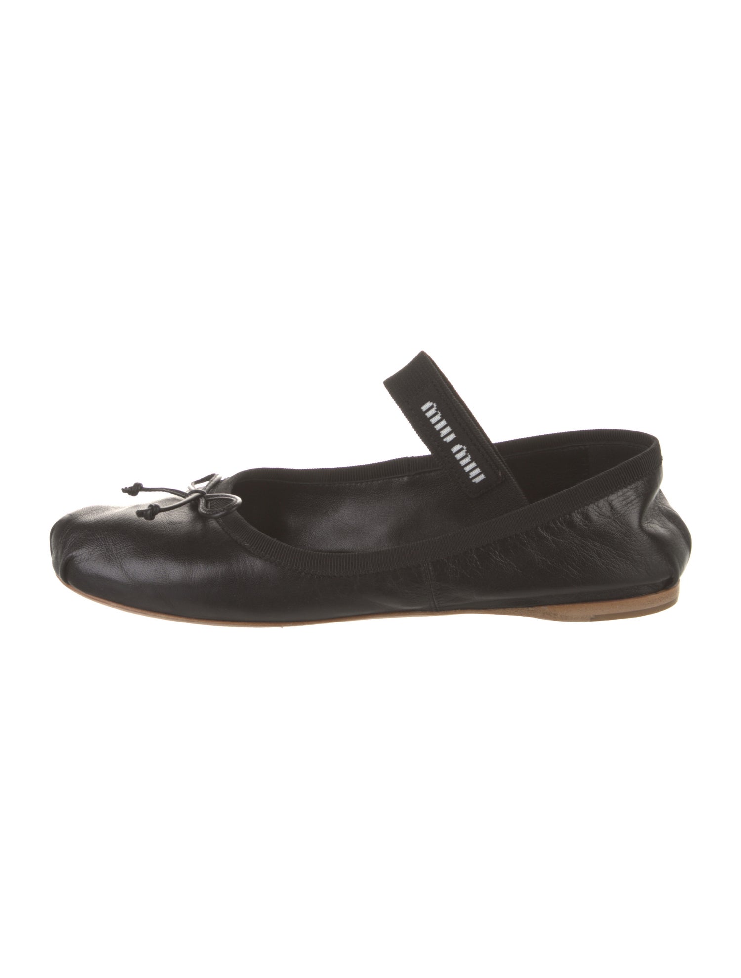 Miu Miu Satin Bow Accents Mary Jane Flats