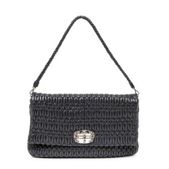 Miu Miu Leather Crystal Chain Flap Clutch