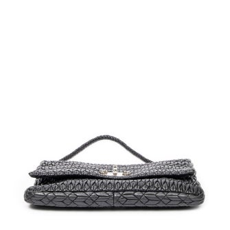 Miu Miu Leather Crystal Chain Flap Clutch