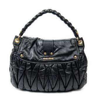 Miu Miu Leather Coffer Double Pocket Hobo