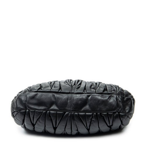 Miu Miu Leather Coffer Double Pocket Hobo